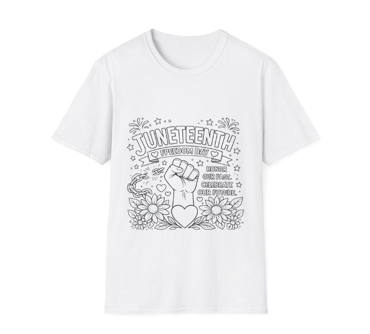 Zabah's Brand Juneteenth Freedom Day Coloring T-Shirt