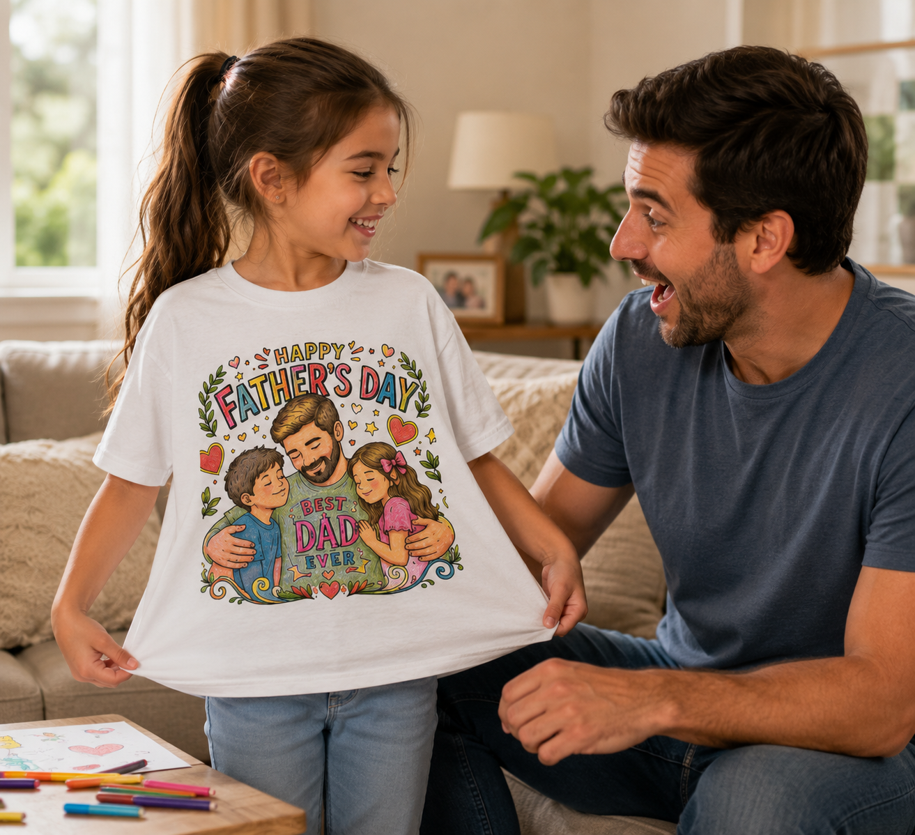 Father's Day Color-In T-Shirt – Best Dad Ever Edition