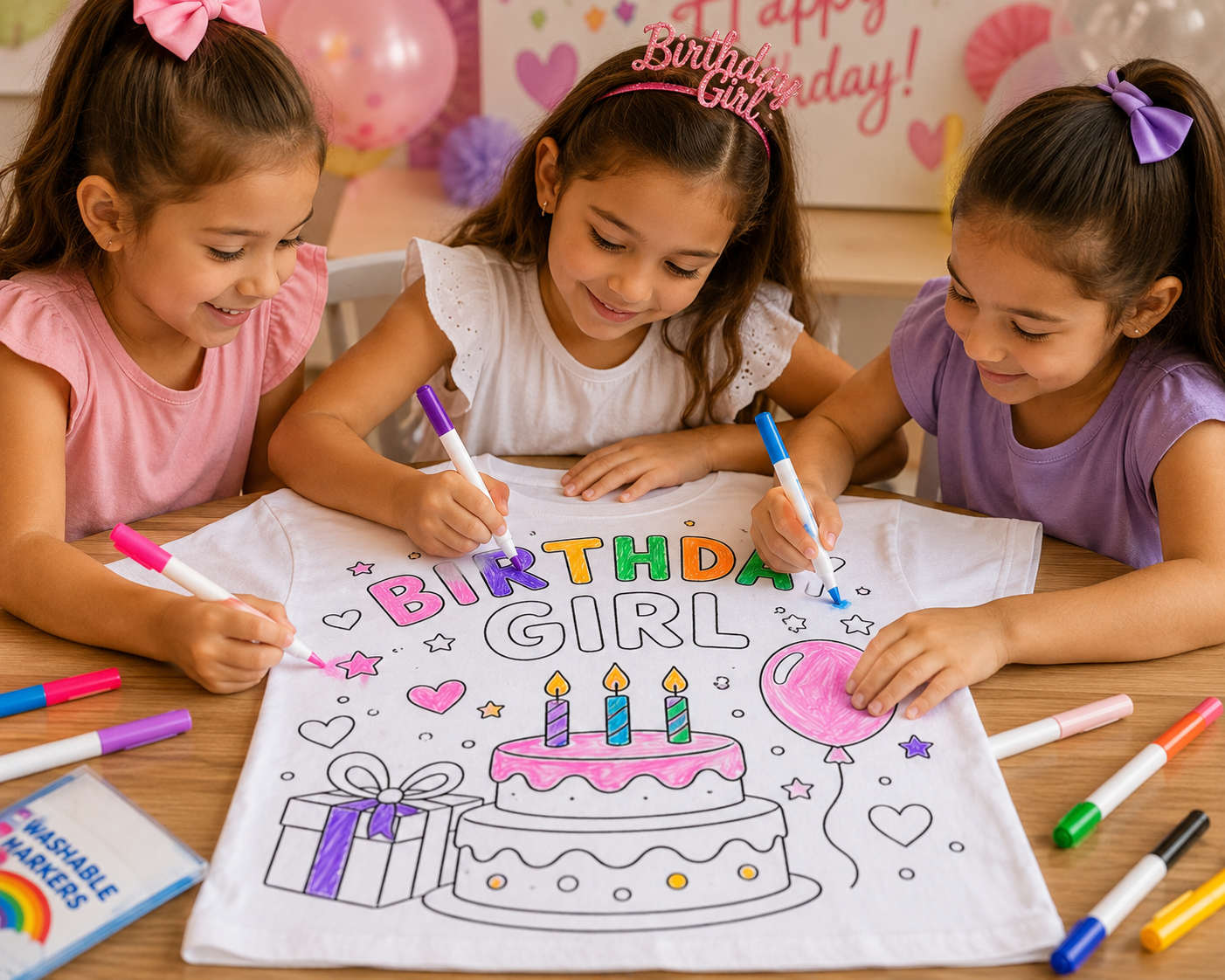 Birthday Girl Color-In T-Shirt