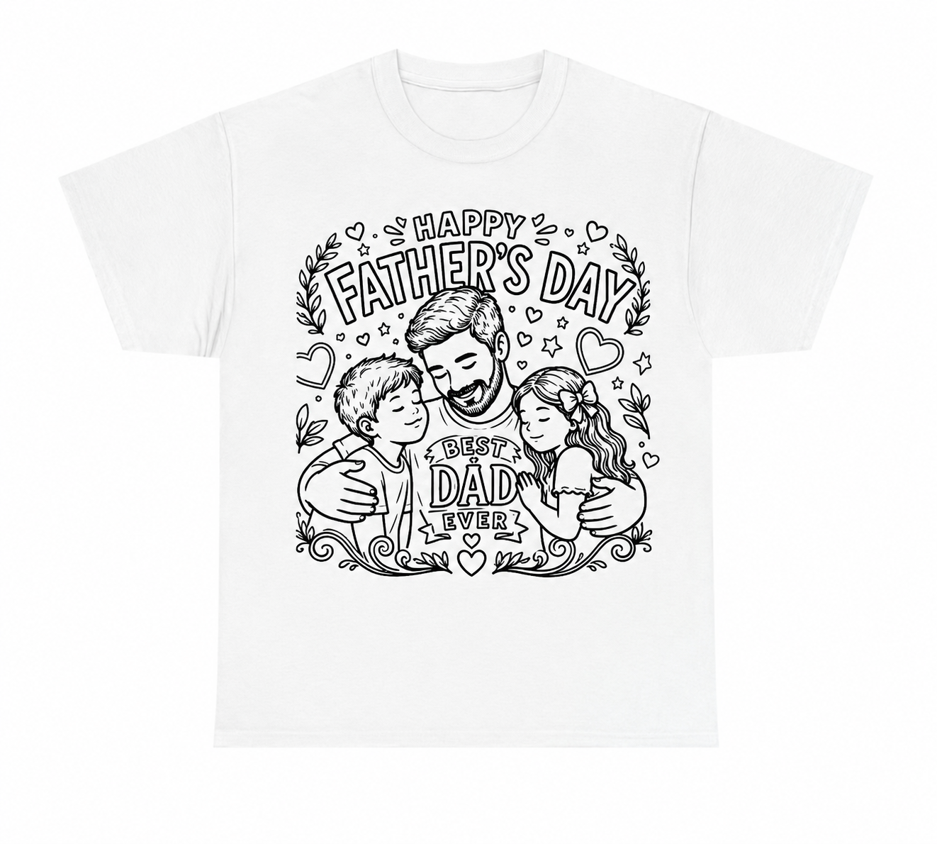 Father's Day Color-In T-Shirt – Best Dad Ever Edition