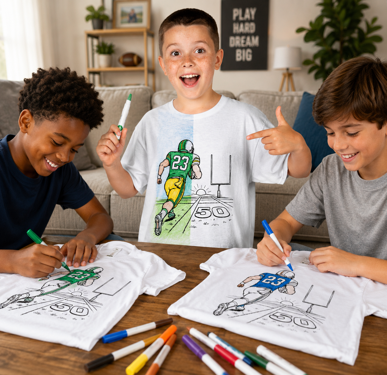 Zabah's Brand Football Rush Color-In T-Shirt